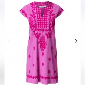 NWT Roller Rabbit Phlox Pink Faith Embroidered Lined Dress XS